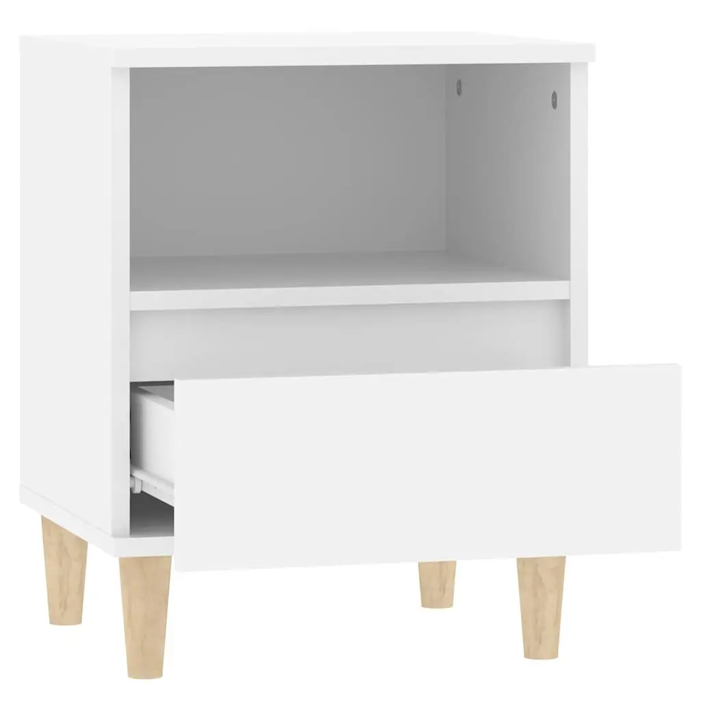 Bedside Cabinet White Engineered Wood 40x35x50cm Drawer Storage Nightstand