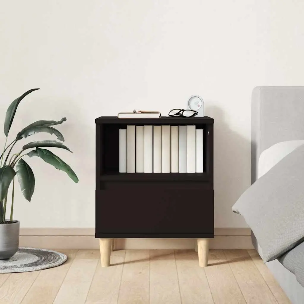 Black Bedside Cabinets Set of 2