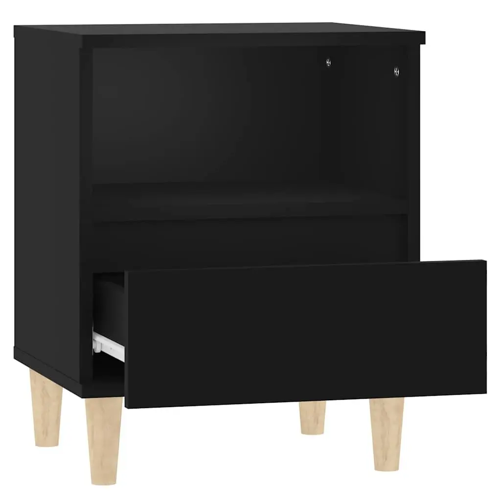 Black Bedside Cabinets Set of 2