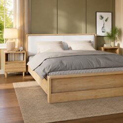 Set of 2 Brown Bedside Cabinets with Storage Drawers