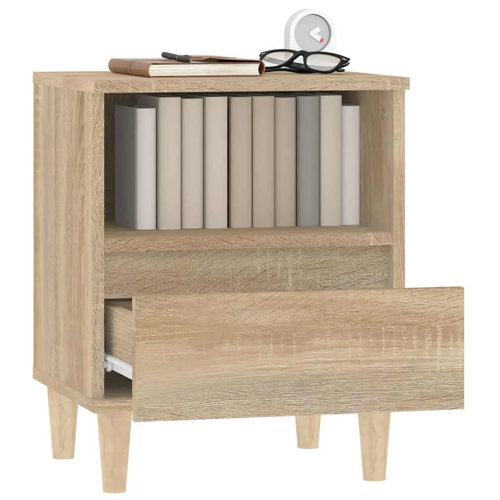Bedside Cabinets 2 pcs Brown 40x35x50 cm Side Table Storage Drawer Compartment