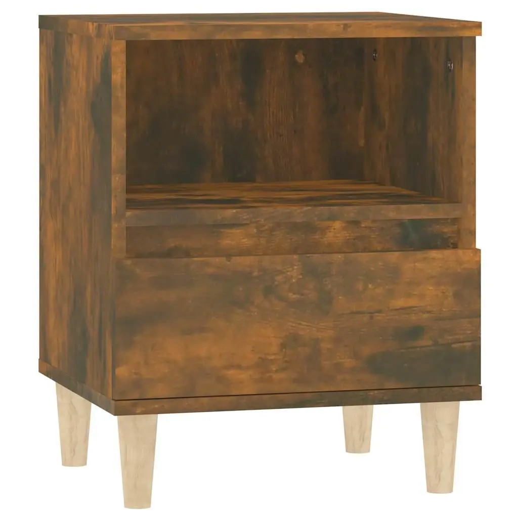Bedside Cabinets Brown 2 Piece Engineered Wood Nightstand Tables with Drawers