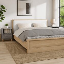 Elegant Grey Bedside Cabinets 2 pcs with Drawers