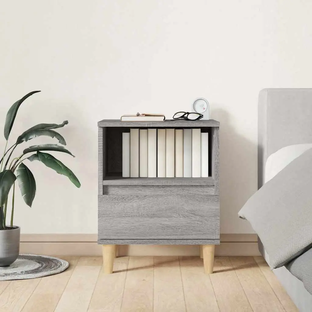 Grey Bedside Cabinets 2 pcs with Drawers