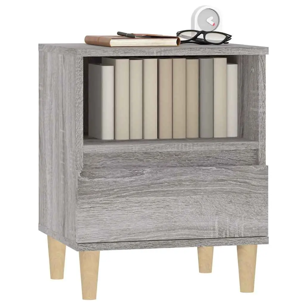 Grey Bedside Cabinets 2 pcs with Drawers