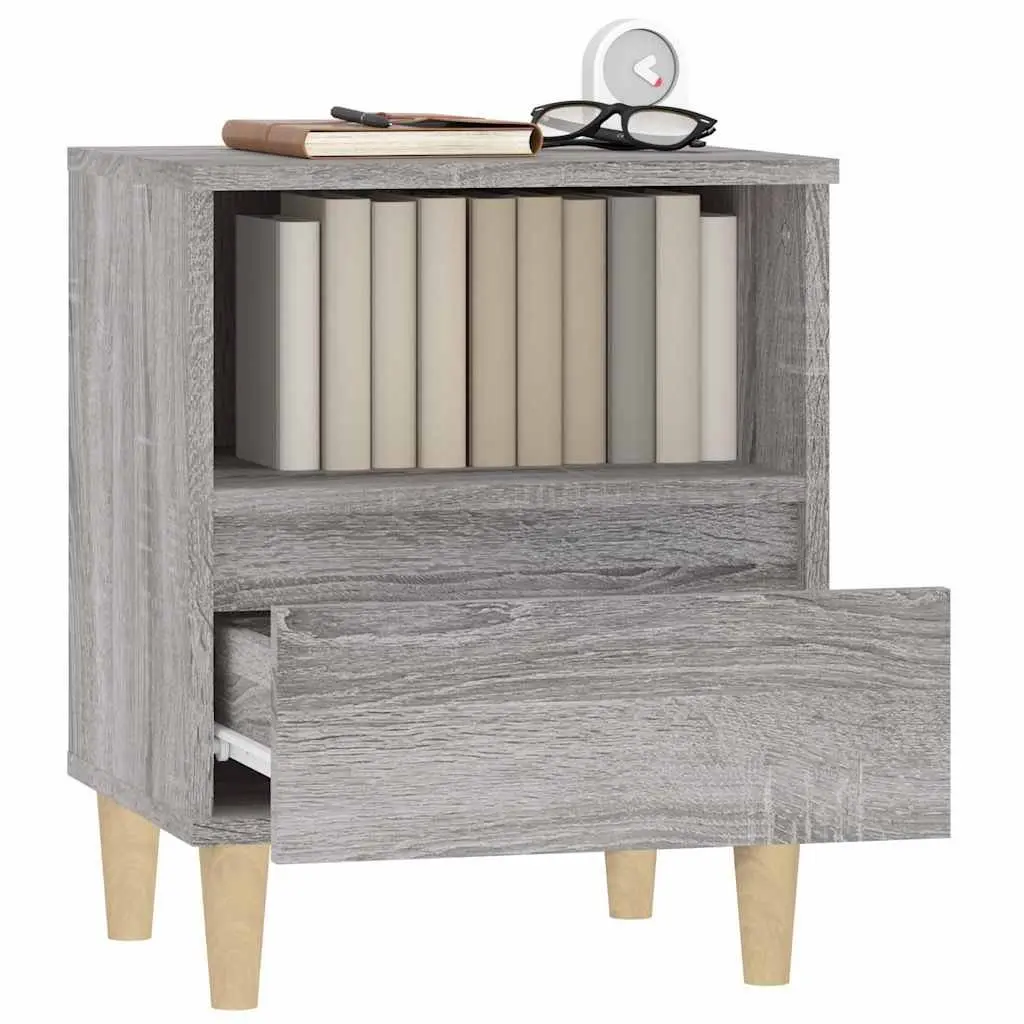 Grey Bedside Cabinets 2 pcs with Drawers