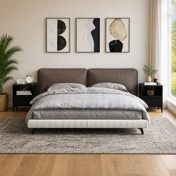 Elegant Black Bedside Cabinets with Drawers - 2 pcs