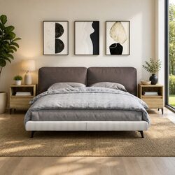 Elegant Brown Bedside Cabinets with Storage Drawers