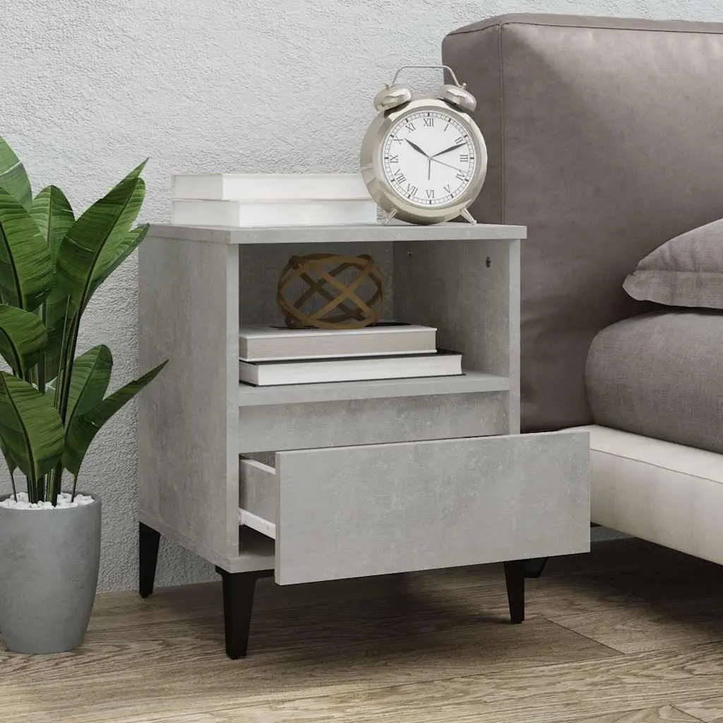 Grey Bedside Cabinets Set of 2 with Drawer