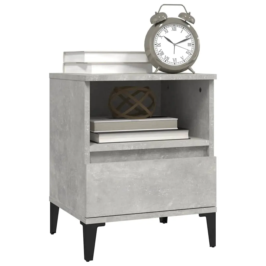 Grey Bedside Cabinets Set of 2 with Drawer