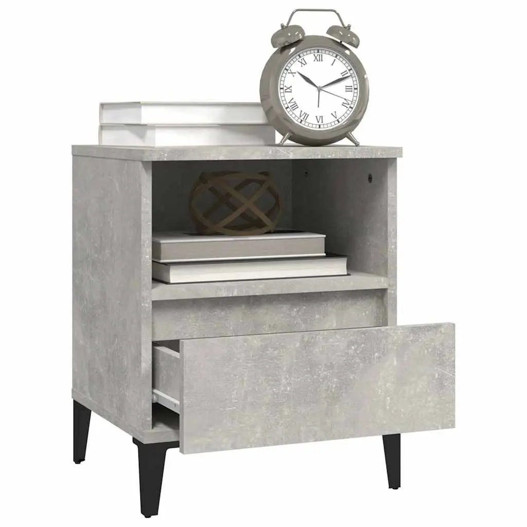 Grey Bedside Cabinets Set of 2 with Drawer