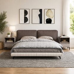 Grey Bedside Cabinets Set of 2 for Organised Storage