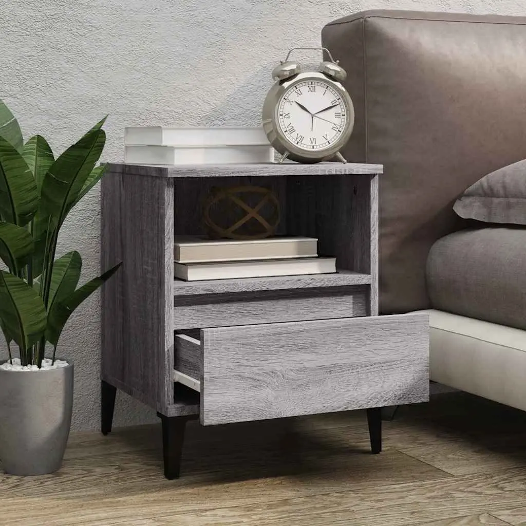 Grey Bedside Cabinets Set of 2 for Organised Storage