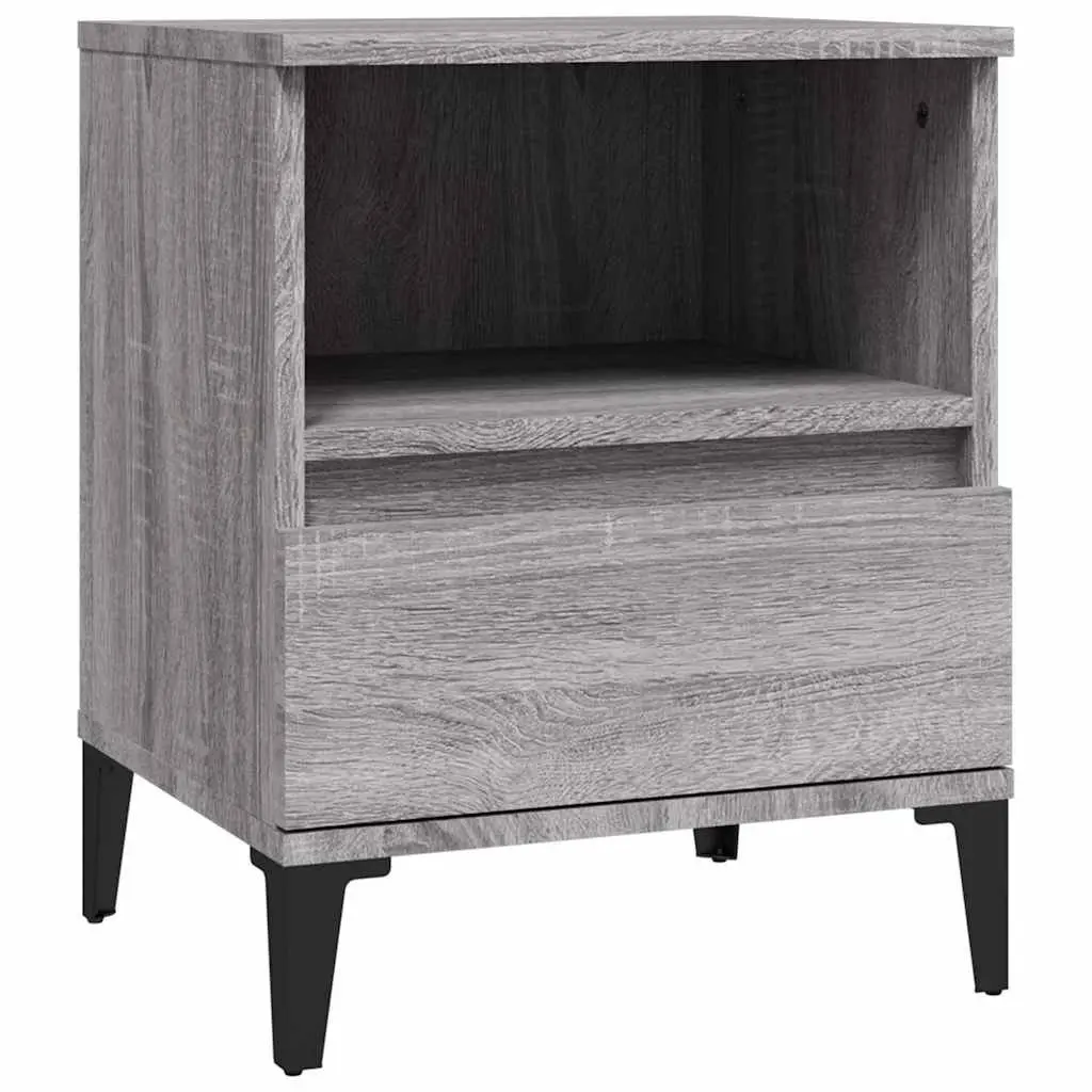 Grey Bedside Cabinets Set of 2 for Organised Storage