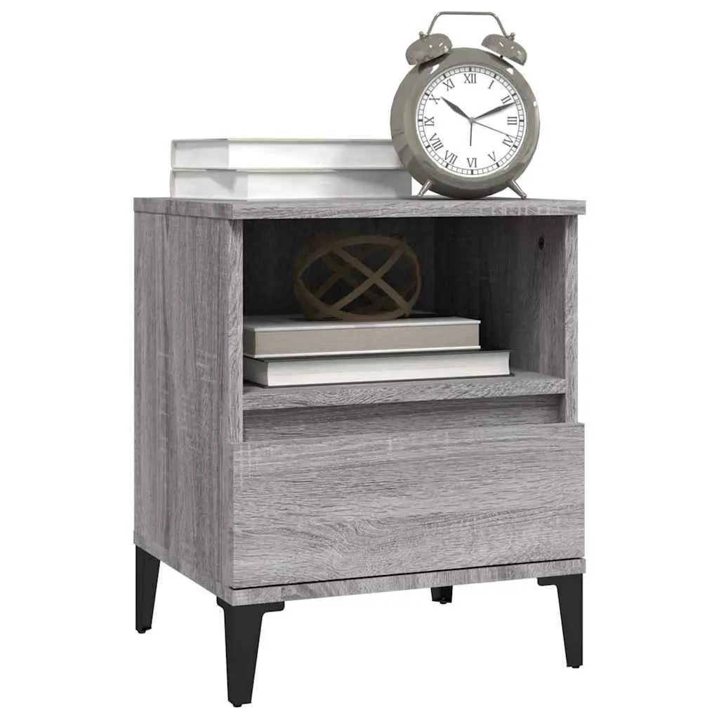 Grey Bedside Cabinets Set of 2 for Organised Storage