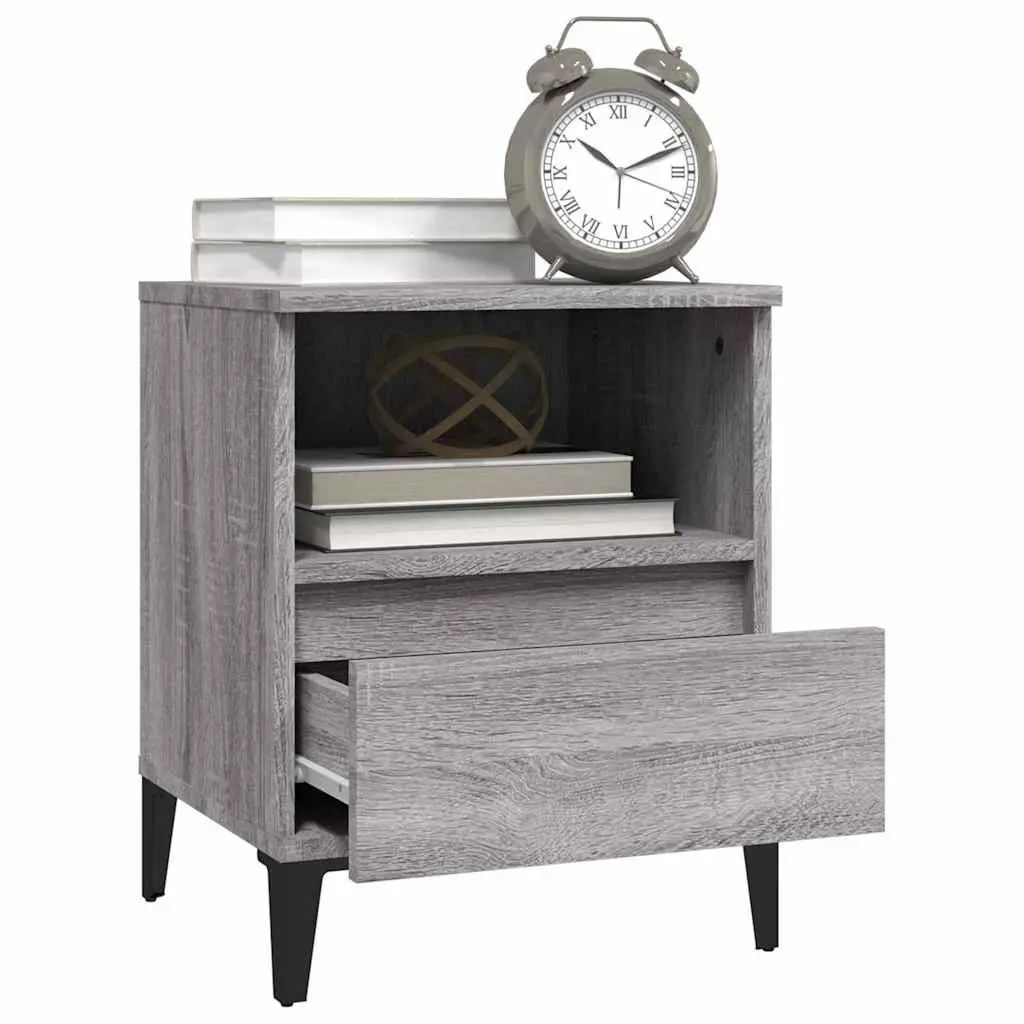 Grey Bedside Cabinets Set of 2 for Organised Storage