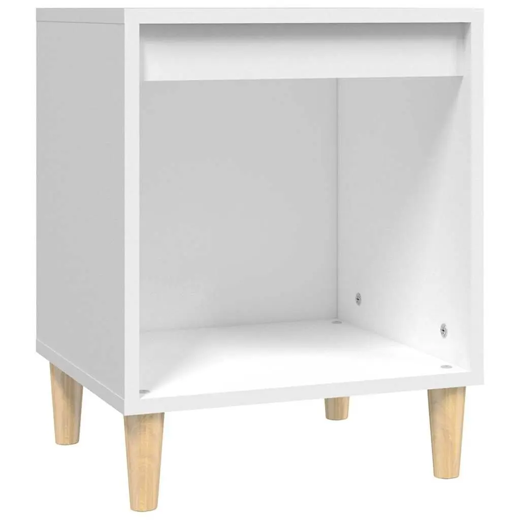 Bedside Table White Nightstand 40x35x50cm Engineered Wood
