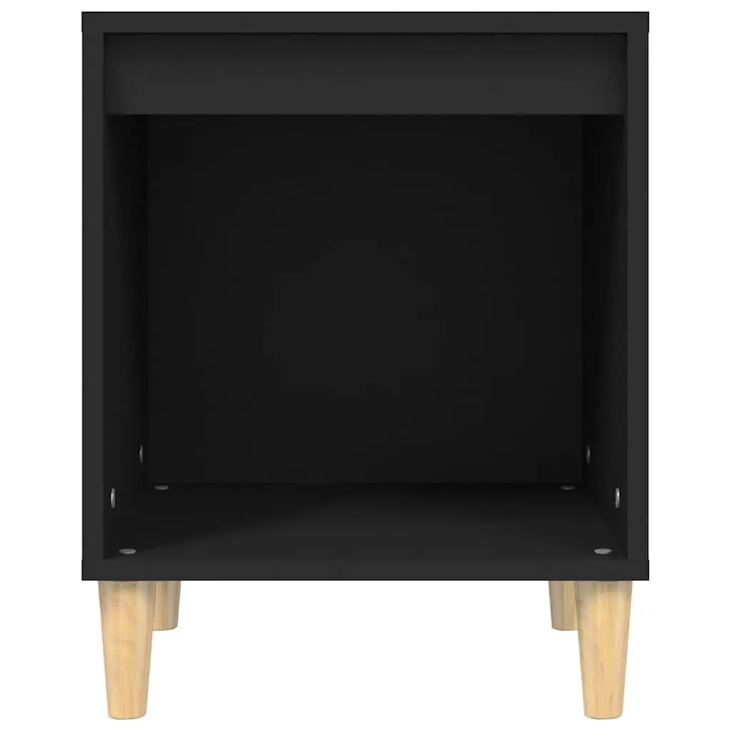 Bedside Cabinets Black 40x35x50cm Engineered Wood 2 Piece Nightstand Storage