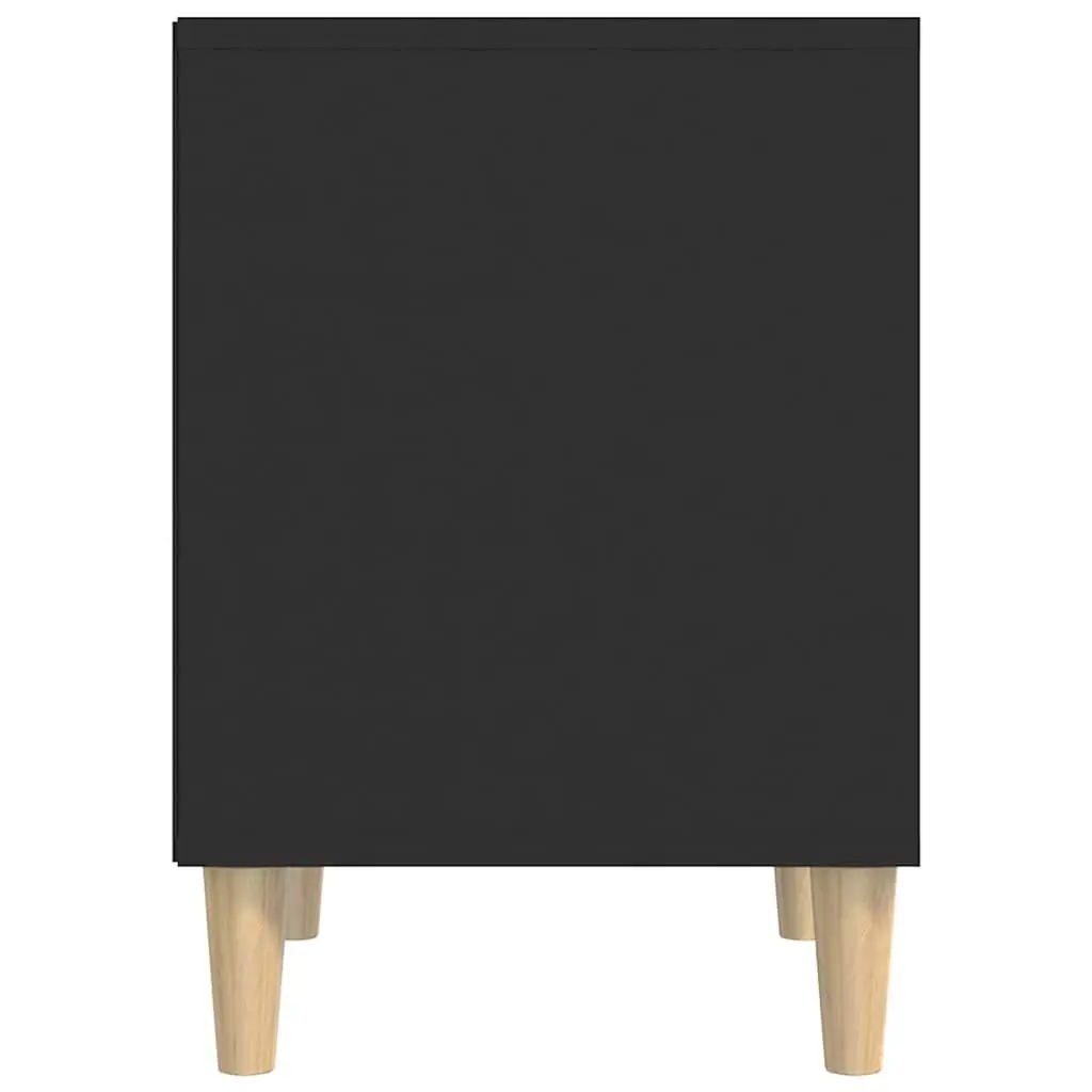 Bedside Cabinets Black 40x35x50cm Engineered Wood 2 Piece Nightstand Storage