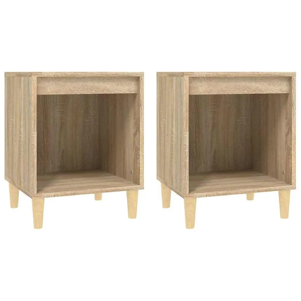 Bedside Cabinets Brown Engineered Wood 40x35x50cm 2 Pieces