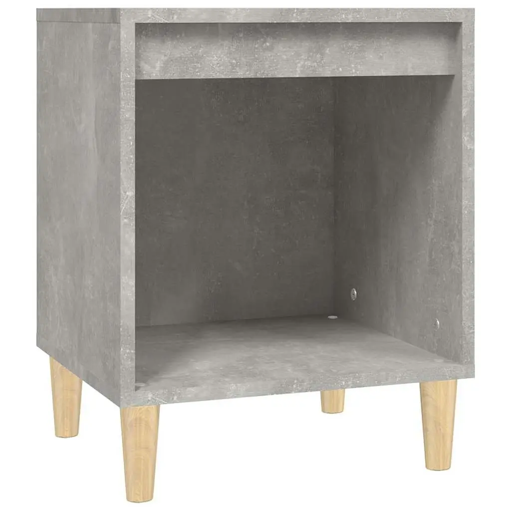 Grey Bedside Table Nightstand Engineered Wood 40x35x50cm Storage Furniture
