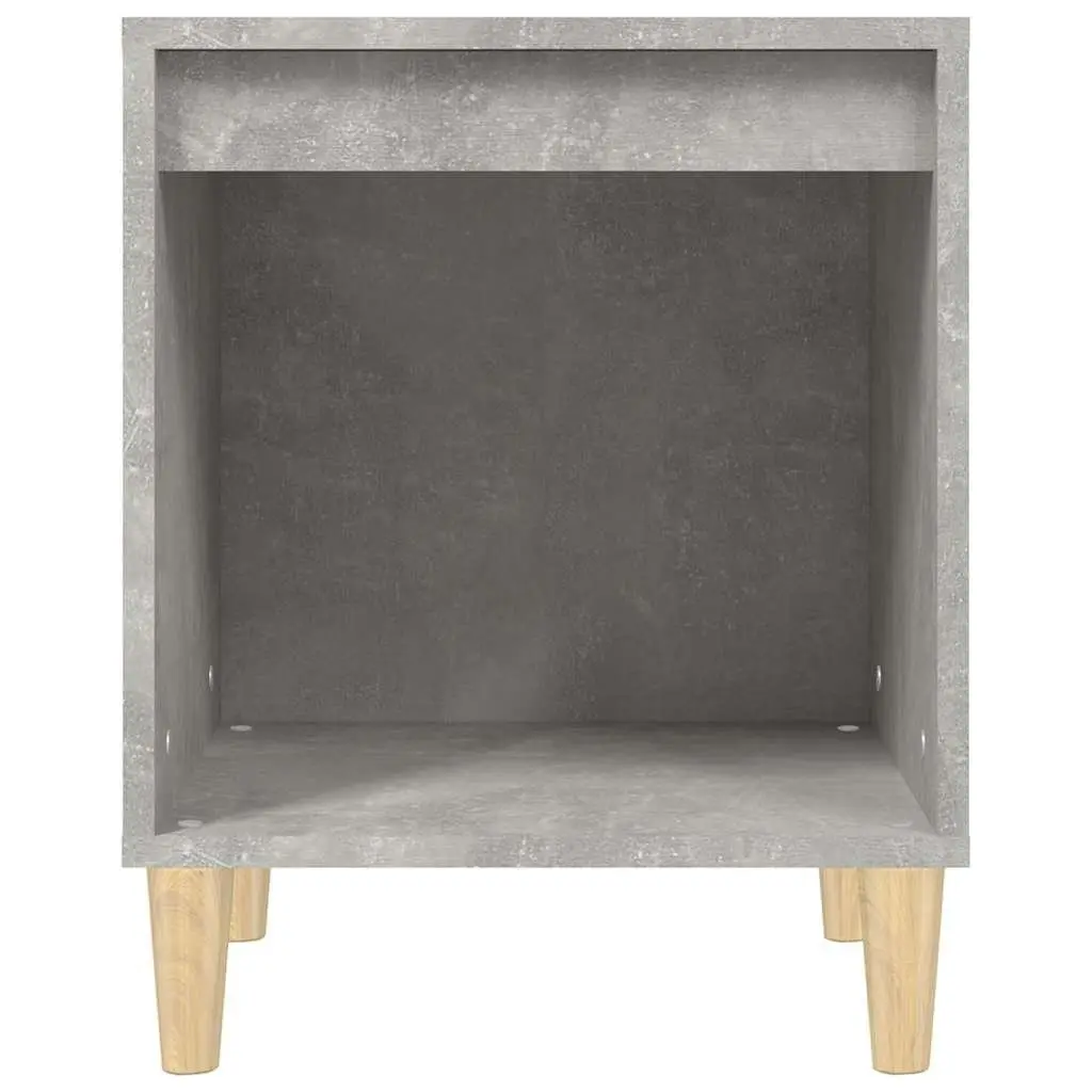 Grey Bedside Table Nightstand Engineered Wood 40x35x50cm Storage Furniture
