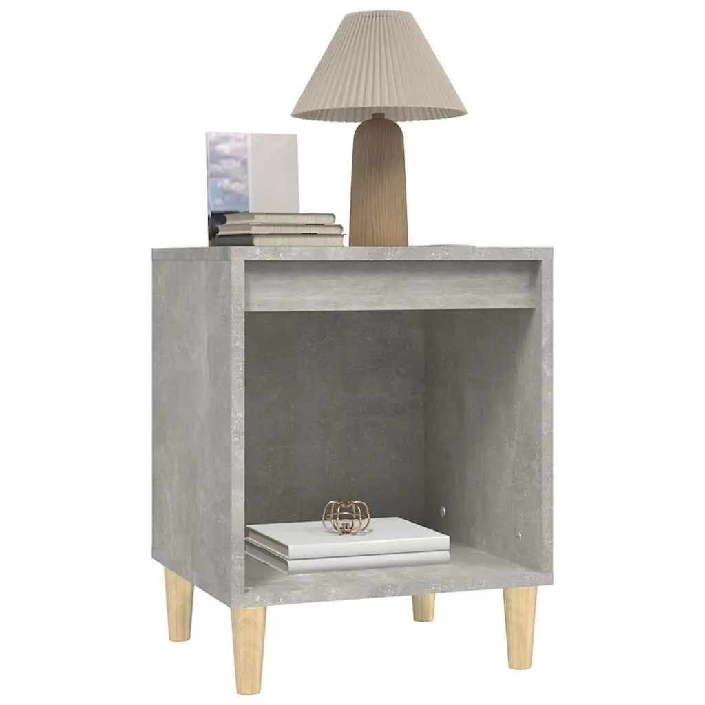 Bedside Cabinets Grey 2 Piece Storage Tables Engineered Wood