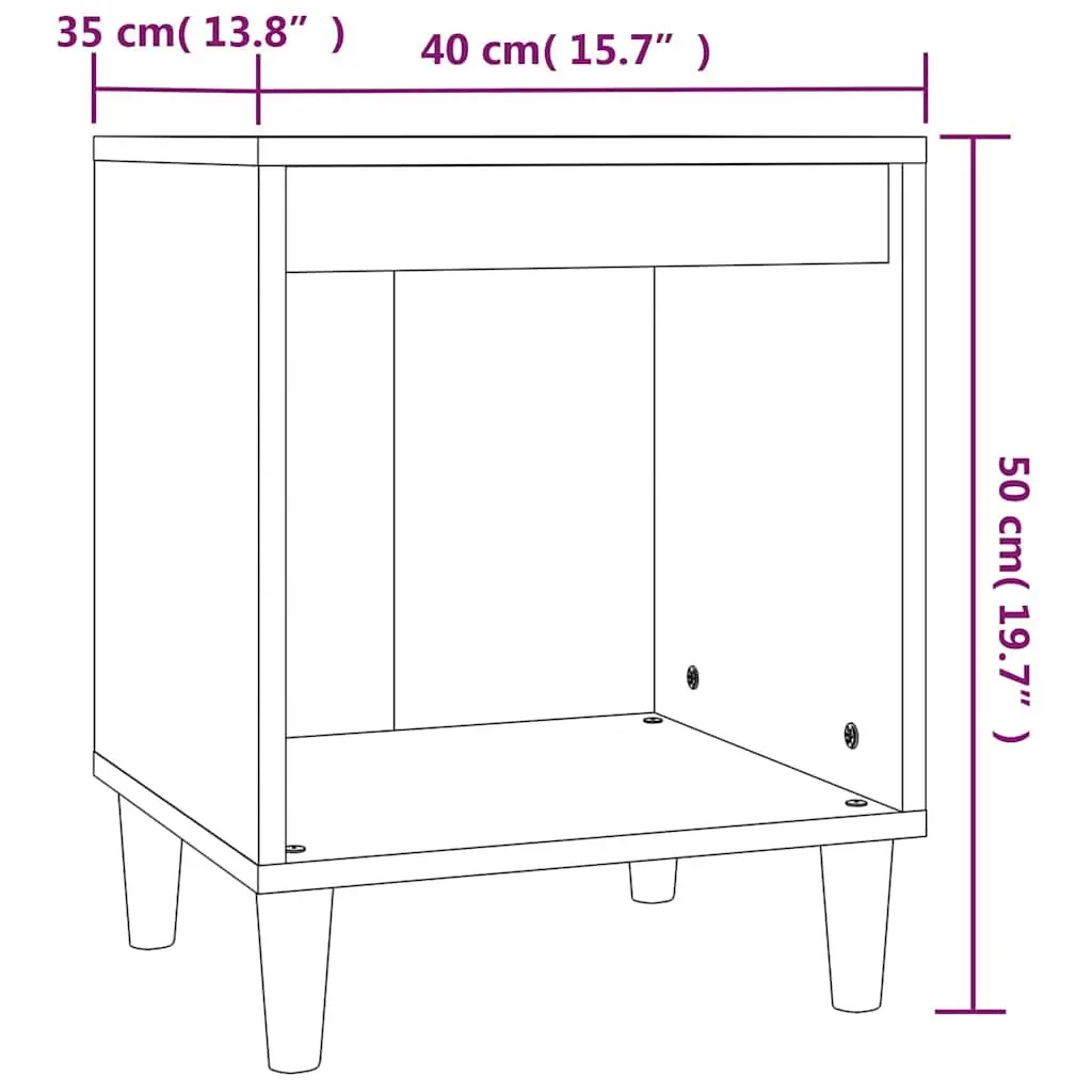 Bedside Cabinets Brown 40x35x50 cm Engineered Wood Storage Nightstands 2 pcs