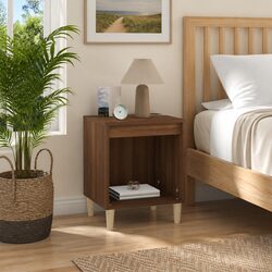 Brown Oak Bedside Cabinet 40x35x50 cm Engineered Wood