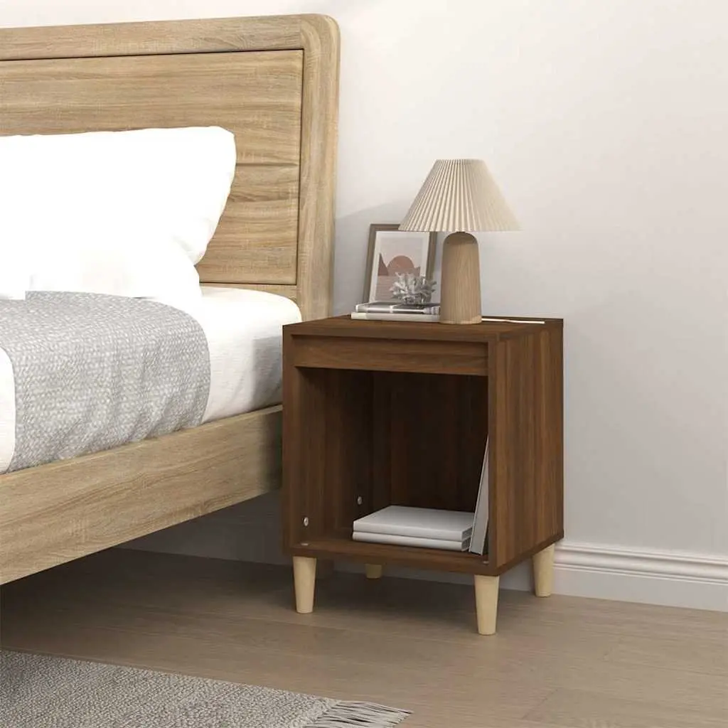 Bedside Cabinet Brown Oak 40x35x50 cm Engineered Wood Side Table