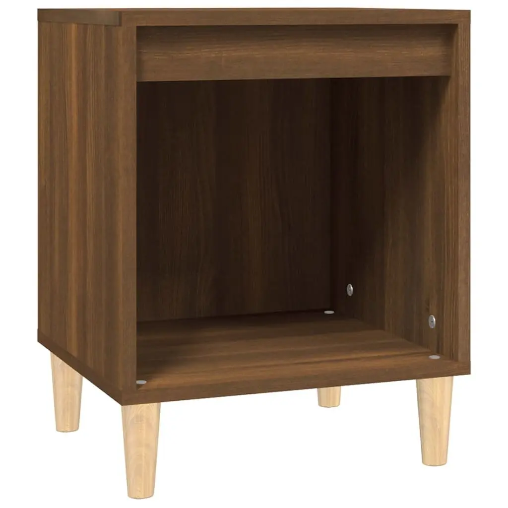 Bedside Tables Brown Oak 2 Piece Engineered Wood Nightstand Storage Furniture