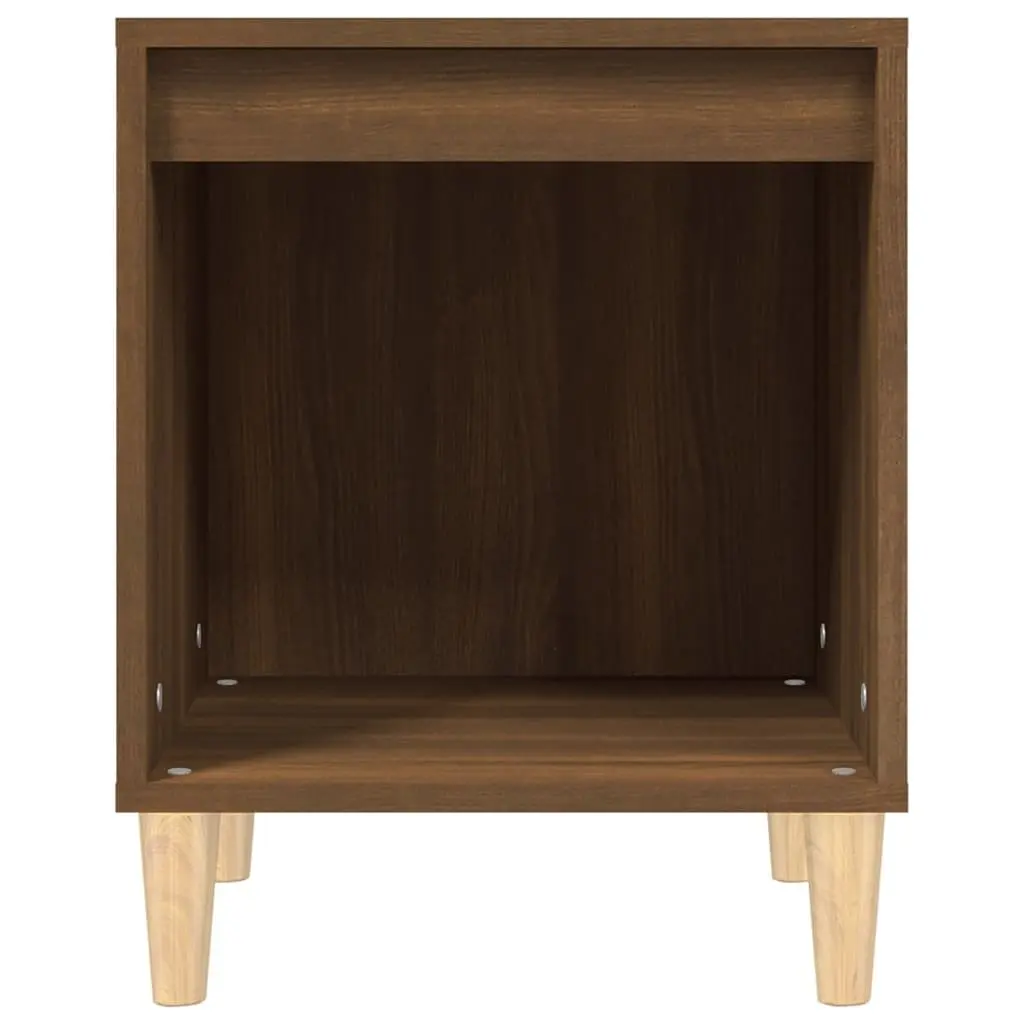Bedside Tables Brown Oak 2 Piece Engineered Wood Nightstand Storage Furniture