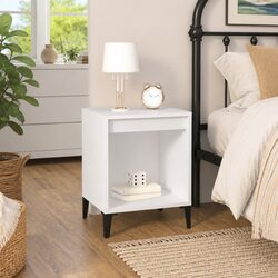Elegant White Bedside Cabinet for Storage
