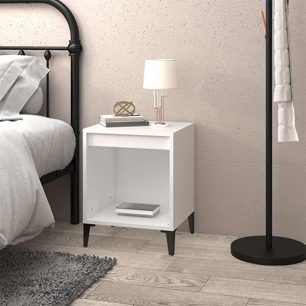 Bedside Table White 40x35x50 cm Engineered Wood