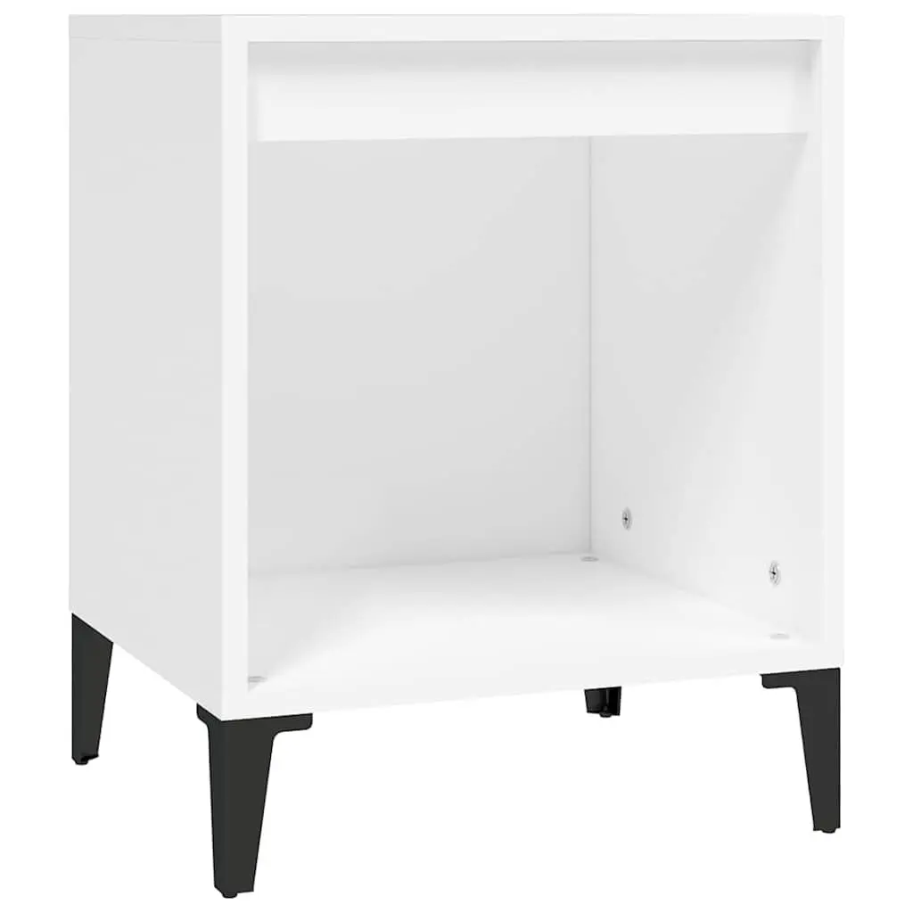 Bedside Tables White Nightstand Cabinet Storage Bedroom Furniture Set 2 Pieces Engineered Wood