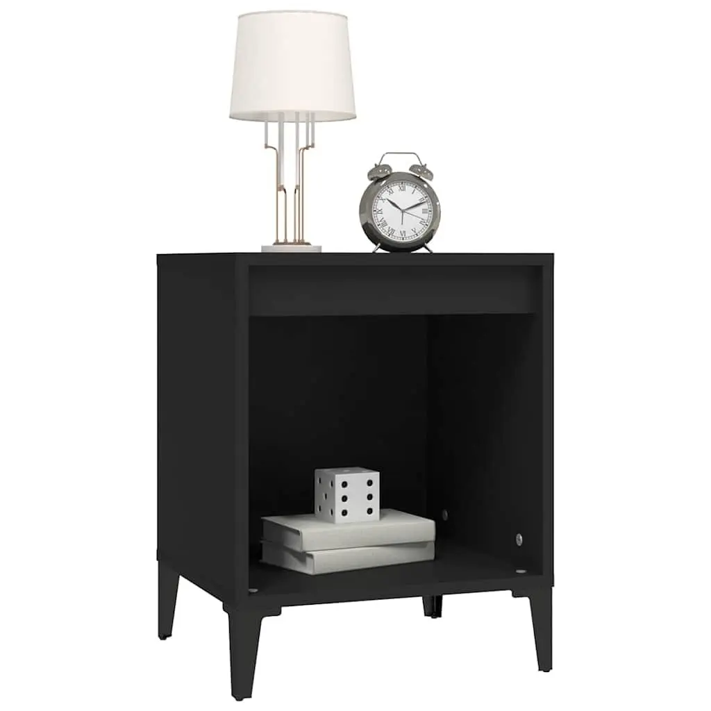 Bedside Cabinet Black 40x35x50cm Engineered Wood