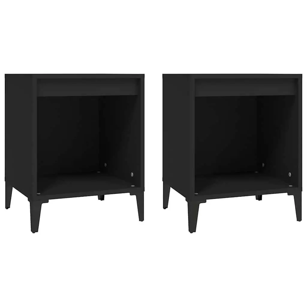 Bedside Cabinets Black 40x35x50 cm Engineered Wood Storage Organiser