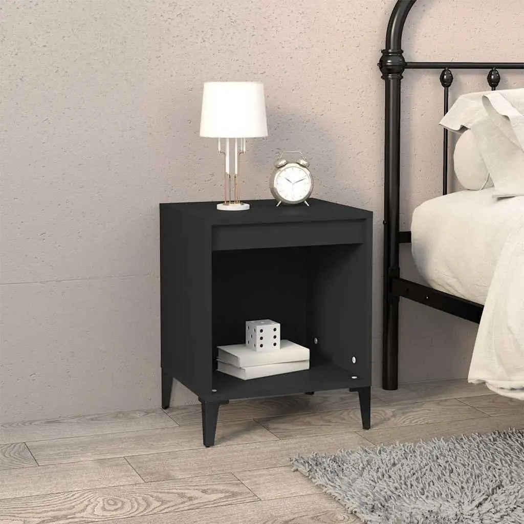 Bedside Cabinets Black 40x35x50 cm Engineered Wood Storage Organiser