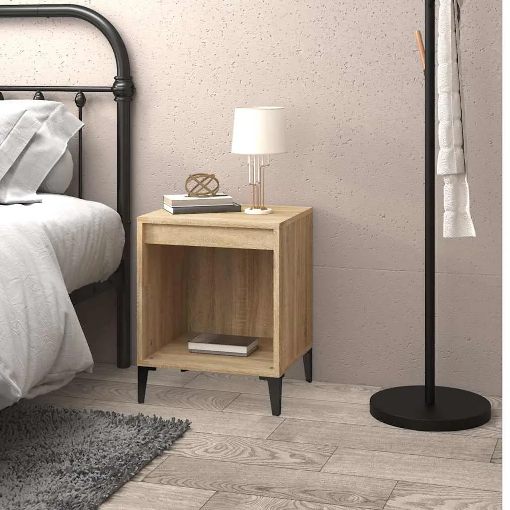 Bedside Table Brown Wooden Nightstand 40x35x50cm Engineered Wood