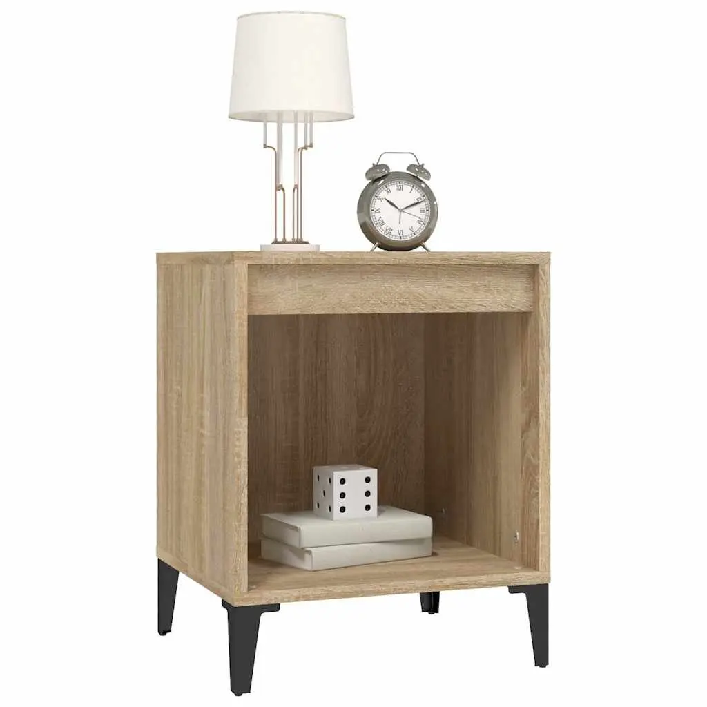 Bedside Table Brown Wooden Nightstand 40x35x50cm Engineered Wood
