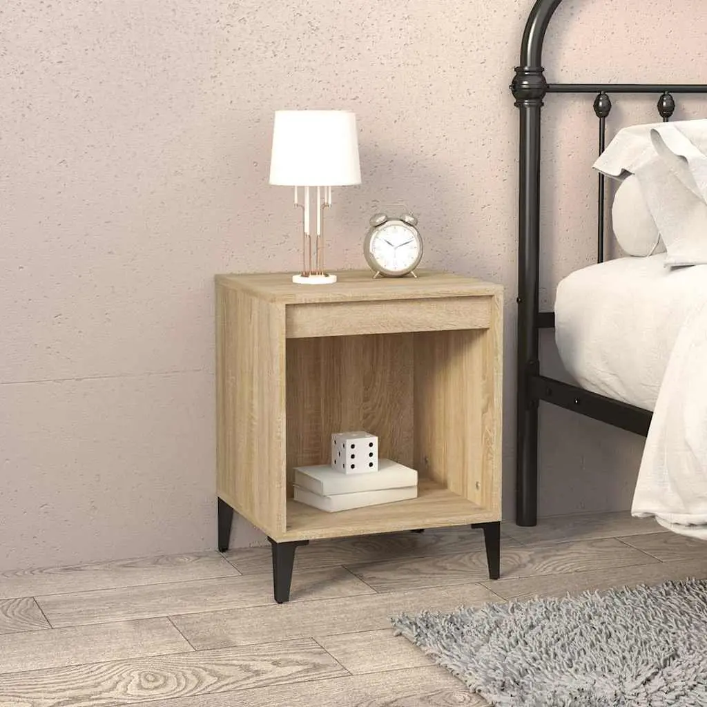 Bedside Cabinets Brown 2 Piece Engineered Wood Storage Nightstands