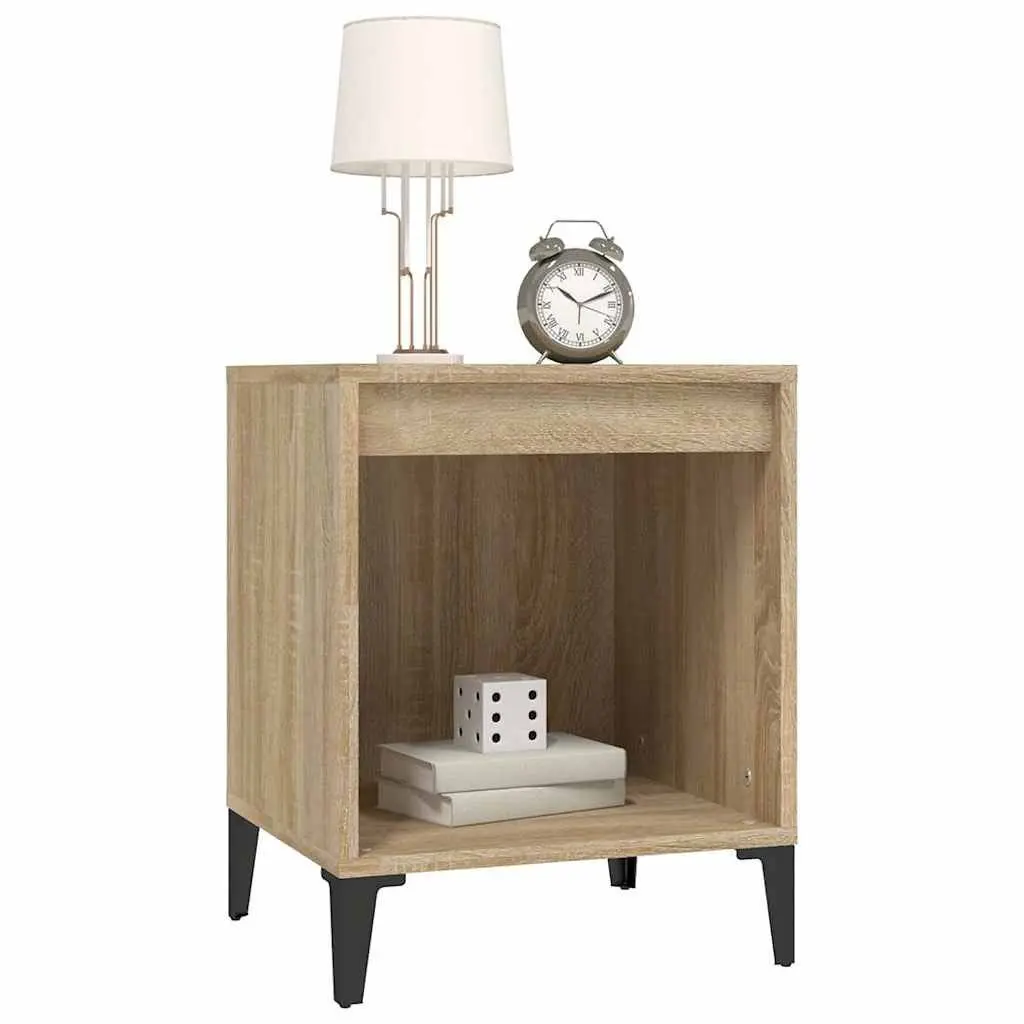 Bedside Cabinets Brown 2 Piece Engineered Wood Storage Nightstands