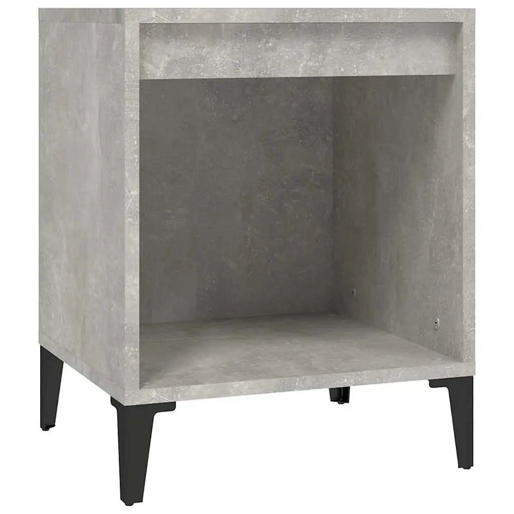 Bedside Cabinet Grey Engineered Wood 40W x 35D x 50H cm Storage Organiser