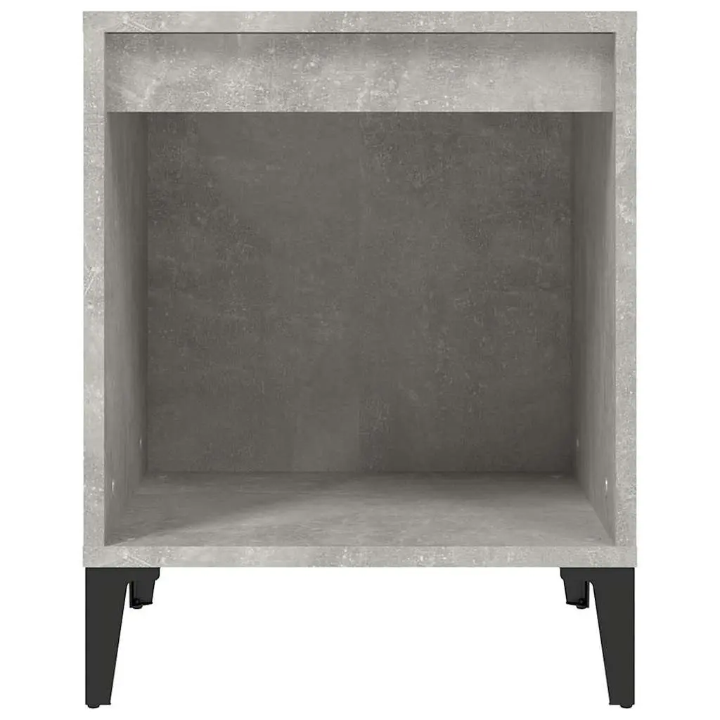 Bedside Cabinet Grey Engineered Wood 40W x 35D x 50H cm Storage Organiser
