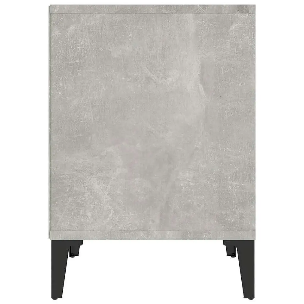 Bedside Cabinets Grey 2 Piece Storage Nightstands Engineered Wood