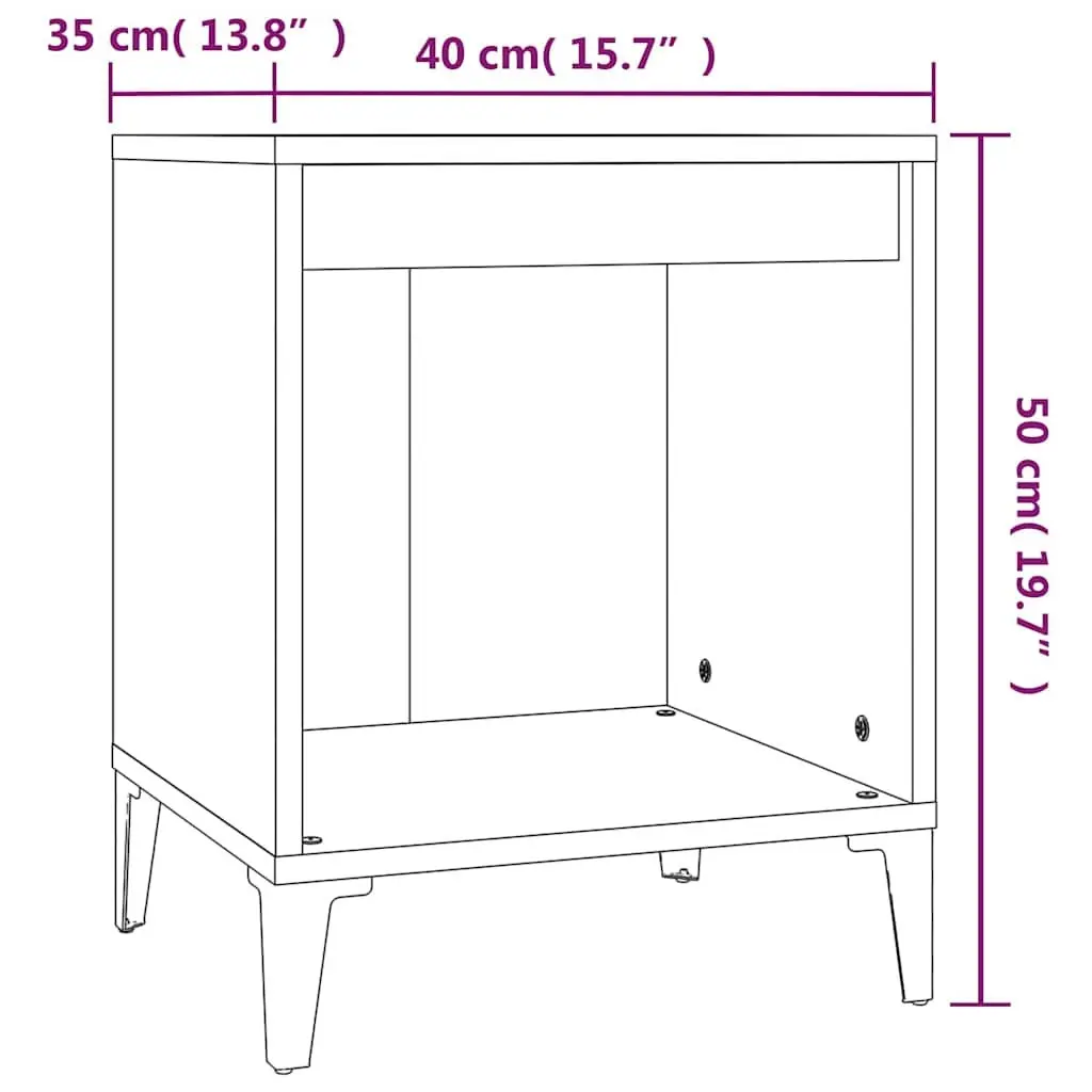 Bedside Table Brown Engineered Wood 40x35x50cm