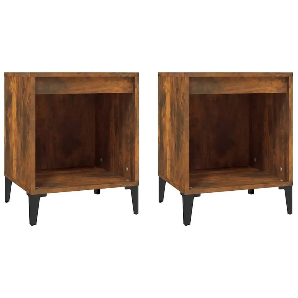 Bedside Cabinets Brown Smoked Oak 40 x 35 x 50 cm Engineered Wood