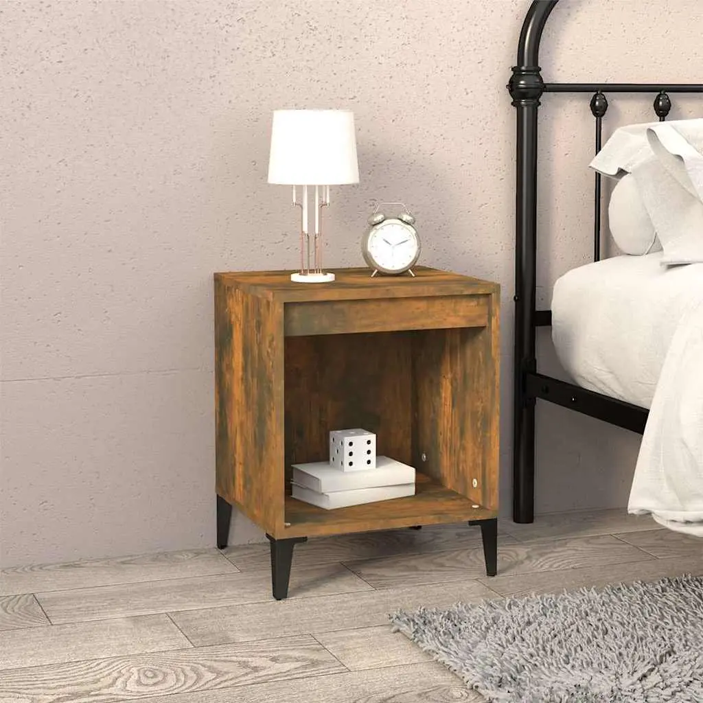 Bedside Cabinets Brown Smoked Oak 40 x 35 x 50 cm Engineered Wood