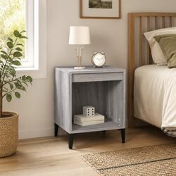Grey Sonoma Engineered Wood Bedside Table Storage Cabinet