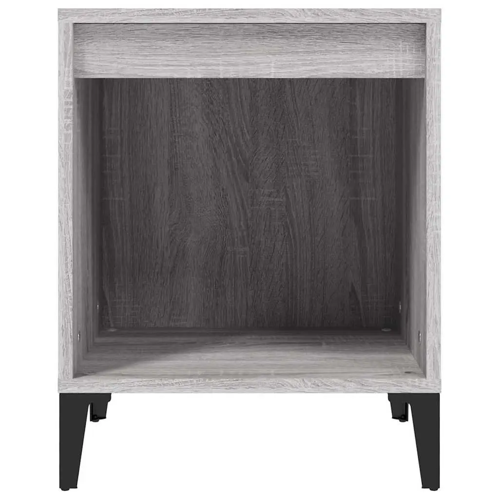 Engineered Wood Bedside Table Storage Organizer Grey Sonoma 40x35x50cm